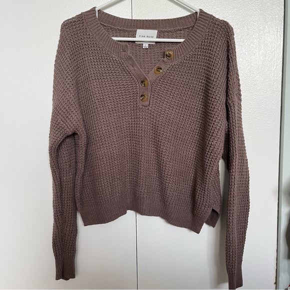 Knitted Henley Sweater - Picture 1 of 5
